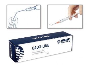 Calci-Line, gebrauchsfertige Calciumhydroxidpaste (45 %),  2-ml-Spritze und 2 Kanülen