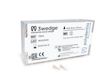 3wedge Interdentalkeile aus Holz Small, Skinny, Large, Jumbo, je 1 Packung