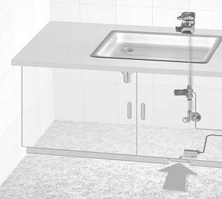 Fußschalter Wassersteuerung für Kaltwasser / Warmwasser; JE 1 sTÜCK