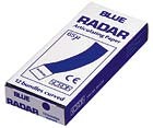 Blue/Red, Blue/Blue, Radar Artikulationspapier / Okklusionspapier, je 65 micron, verschiedene Größen, je 1 Packung