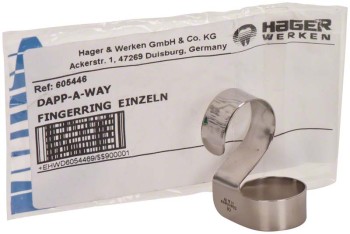 Dapp-a-Way, Set mit 1.000 Stück Einmal-Dappenschälchen (Kunstststoff) und 1 Edelstahl-Fingerring