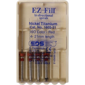 EZ FILL Wurzelfüllspiralen, Nickel-Titan, ISO 25, 21 mm / 25 mm, je 4 Stück