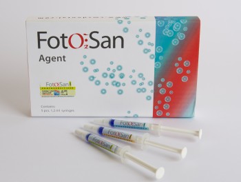 FotoSan Agent Fertigspritzen, verschiedene Ausführungen, je 5 x 1,2 ml und 10 Applikationsspitzen