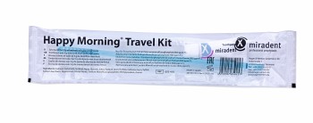 Happy Morning Travel Kit, Reisezahnbürsten inkl. 3-g-Zahnpasta, Display mit 50 Stück