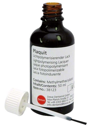 Plaquit, lichtpolymerisierender Lack mit Pinseleinsatz, 20 ml oder 50 ml, je 1 Stück