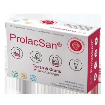 ProlacSan, Lutschtabletten für die Mundpflege mit Minz- oder Erdbeergeschmack, je 30 Stück