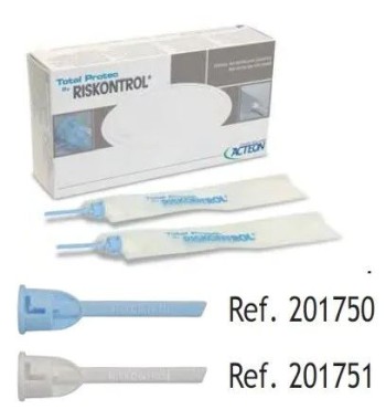 Riskontrol Total Protec, nicht sterile Einweg-Ansätze mit Schutzhülle, blau oder weiß, je 100 Stück
