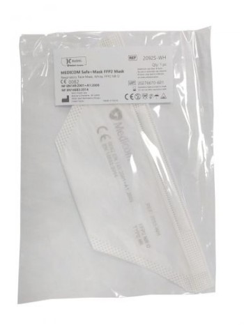 SafeMask Atemschutzmasken FFP2, einzeln verpackt, Typ II R, weiß, in 3 Größen, je 50 Stück