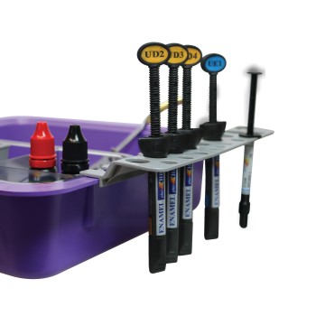 Zirc Clip-On Minifillhalter für 8 Minifills und 4 Spritzen, ansteckbar an Materialwanne, 1 Stück