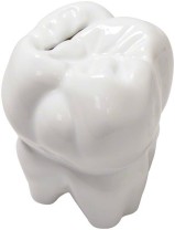 Zahnspardose aus hochwertigem, weißem Porzellan, verschließbar