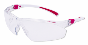 Hager Smart Schutzbrille, Scheibe transparent, Bügel pink-weiß, 1 Stück