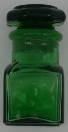 Dappenglas Kappenglas mit Deckel, eckig, grün, 1 Stück, solange Vorrat reicht