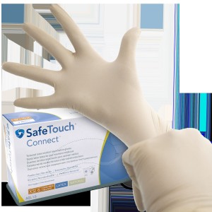 SafeTouch CONNECT, Latexhandschuhe, puderfrei, natu, Größe XS - XL, je 100 Stück