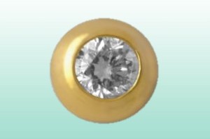 TW 33 / TW33 Twizzler, Kreis, groß mit Diamant, 22 kt. Gold, 0,02 ct., 1 Stück