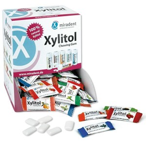 Xylitol Chewing Gum, zuckerfreier Kaugummi, Schüttbox 6-fach sortiert, 200 x 2 Dragees