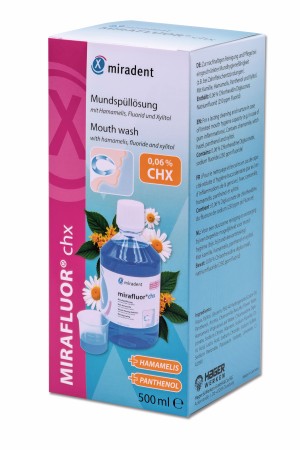 Mirafluor chx Mundspülung, 0,06 %, 100 ml oder 500 ml