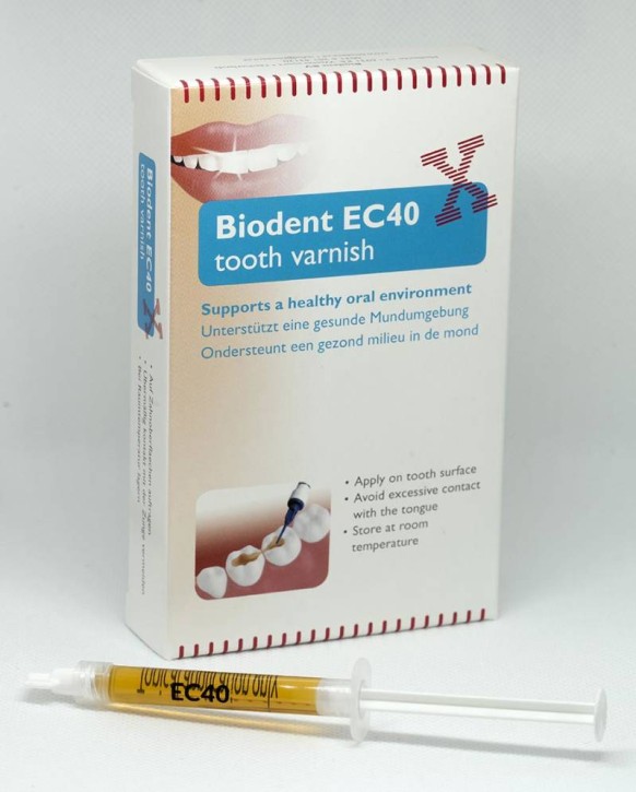 Biodent EC40 tooth varnish, 20 % Chlorhexidin-Zahnlack, 4 Spritzen je 1,2 ml