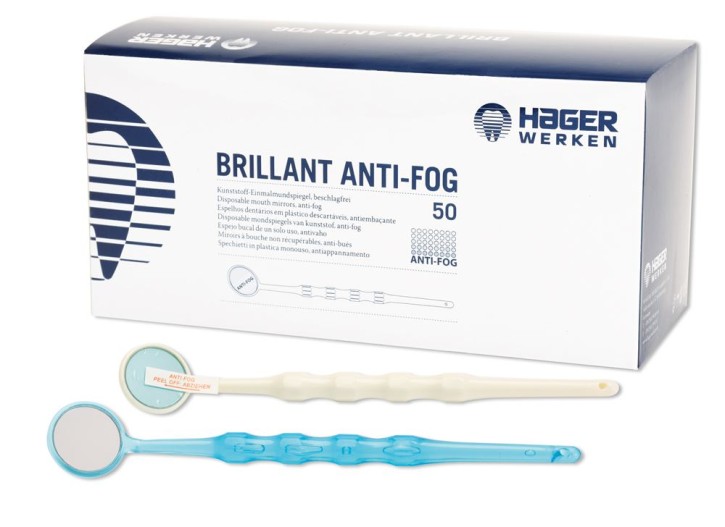 Brillant Anti Fog Einmalmundspiegel, Ø: 19 mm, blau oder weiß, je 50 Stück
