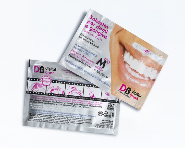 Digital Brush Ena oral Care, Reinigungstücher für unterwegs, 1 Pack mit 5 Stück