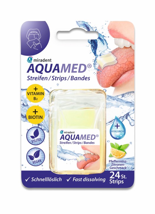Aquamed Strips, zur Unterstützung der Speichelproduktion, 24 Streifen