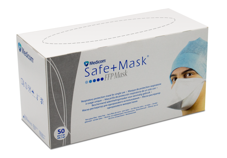 SafeMask Atemschutzmasken, EU-Standard, FFP2, Typ II R, weiß, in 3 Größen, je 50 Stück