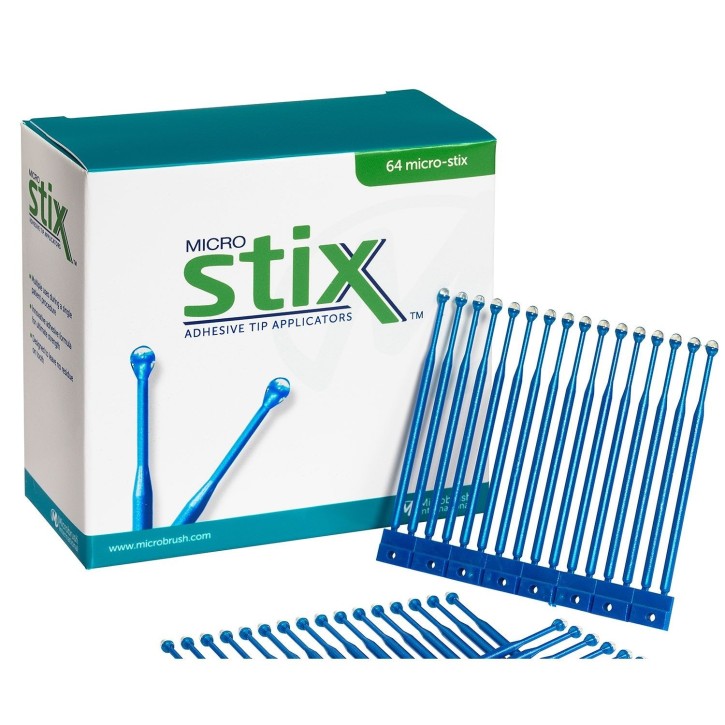 Micro Stix, blau, Haftspitzen Applikatoren mit hoher Haltekraft, 64 Stück