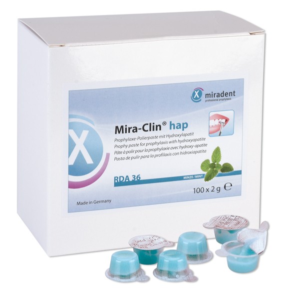 miradent Mira-Clin hap, Polierpaste mit Hydroxylapatit, 100 x 2 g