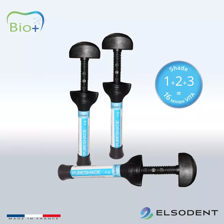 Pureshade Bio+, Universal Nano-Hybrid-Komposit, 20 x 0,2g-Spritzen, verschiedene Farbtöne, je 1 Stück