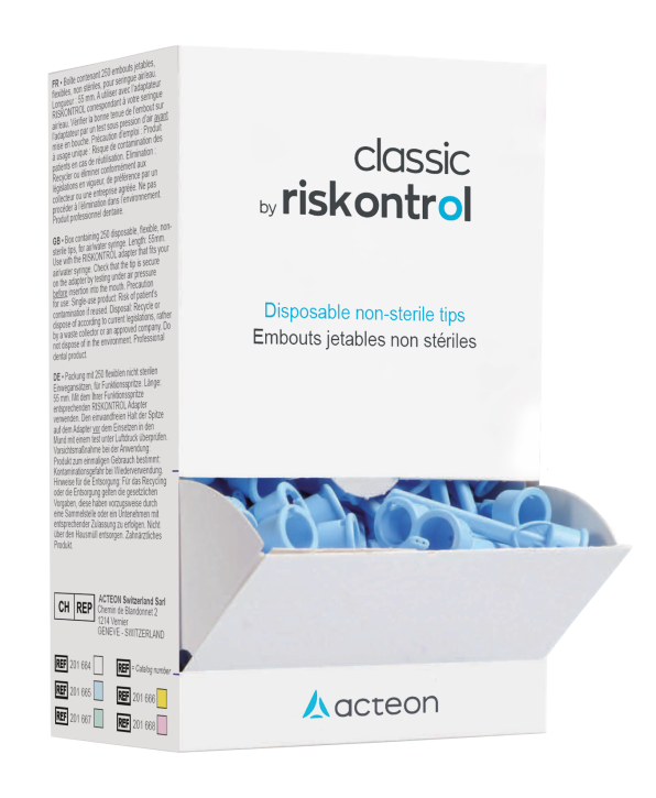 Riskontrol CLASSIC, unsteril, Einweg-Ansätze, Spenderbox, je 250 Stück