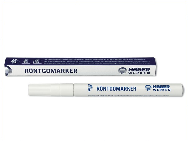Röntgomarker, Stift zur Beschriftung von Röntgenaufnahmen, weiße Spezialtinte, 1 Stück