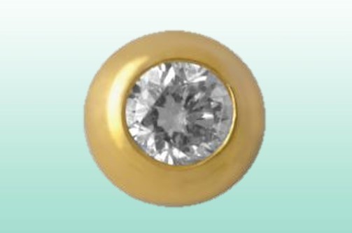 TW 33 / TW33 Twizzler, Kreis, groß mit Diamant, 22 kt. Gold, 0,02 ct., 1 Stück