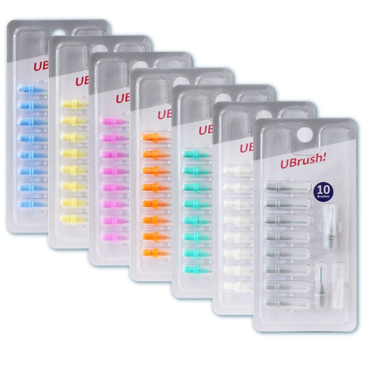 UBrush! Bürsten im Nachfüllpack, verschiedene Größen, je 10 Stück