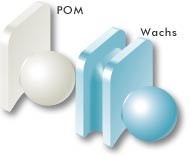 V1 Patrize, Kunststoff POM weiß, Ø: 3 mm, 1 Stück