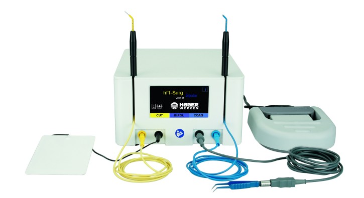 hf1 Surg bipolar Universal-HF-Chirurgiegerät mit Fußschalter, 2 Handstücke