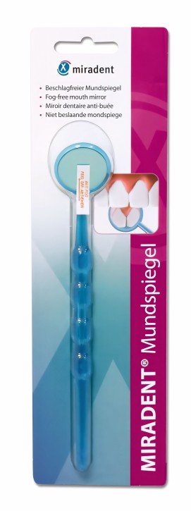 miradent Mundspiegel, Nr. 5, Anti Fog, blau-transparent,  1 Stück