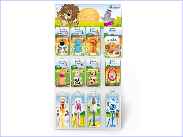 miradent Kids Display, gefüllt mit Funny Animals, Kids Brush