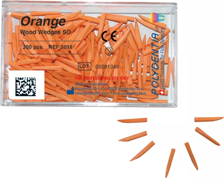 Orange Wood Wedges, Interdental-Keile aus zertifiziertem Ahornholz, 200 Stück