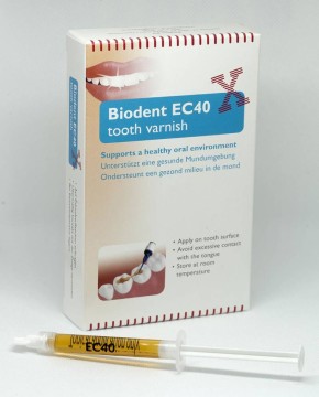 Biodent EC 40 tooth varnish, 20 % Chlorhexidin-Zahnlack, 4 Spritzen je 1,2 ml