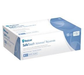 SafeTouch Advanced REJUVENATE, Nitrilhandschuhe, puderfrei, weiß, mit Lanolin und Vitamin E, Größe XS - XL, je e 100 Stück