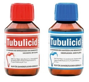 Tubulicid blau oder Tubulicid rot, antibakterielle Reinigungsmittel, je 100 ml